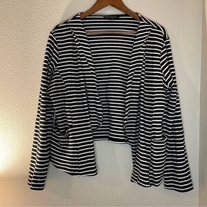 Whistle black and white striped blazer type sweater